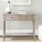 35.8" Wide Distressed Cream Wood Entryway Side Console Table with Drawers and Shelf for Living Room